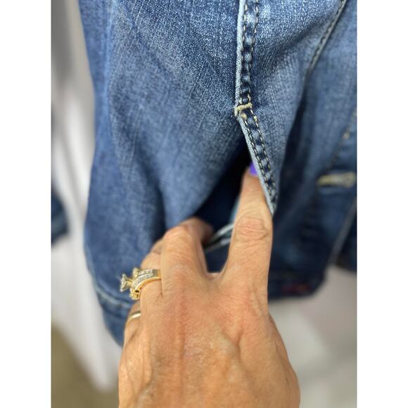 Wrangler Authentics denim jacket blue jean wome's medium dark wash western - Picture 3 of 14